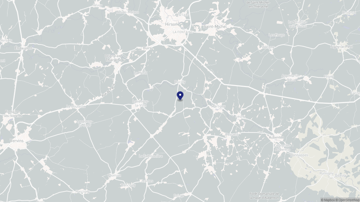 Aperçu cartographique de Bucilly, centré sur la commune