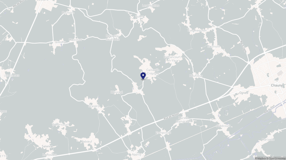 Aperçu cartographique de Caillouël-Crépigny, centré sur la commune