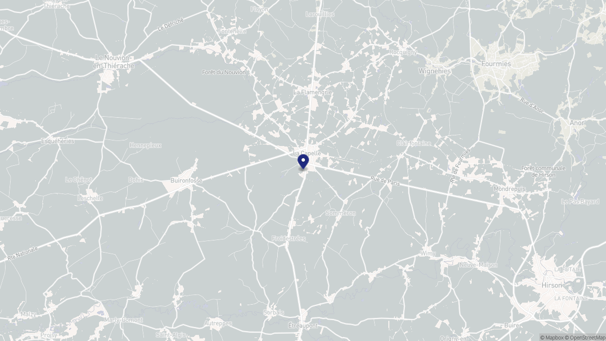 Aperçu cartographique de La Capelle, centré sur la commune