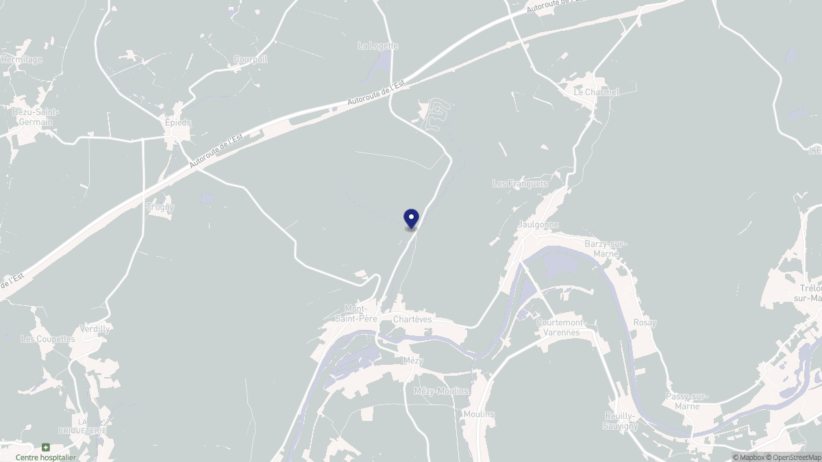Aperçu cartographique de Chartèves, centré sur la commune