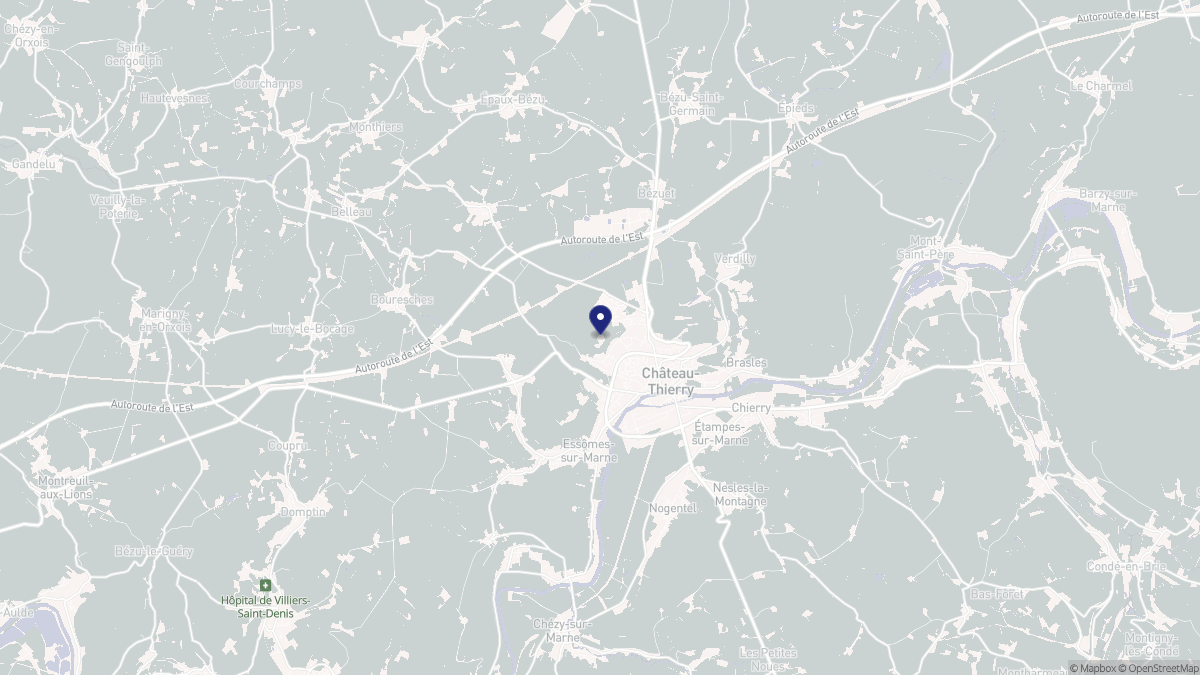 Aperçu cartographique de Château-Thierry, centré sur la commune