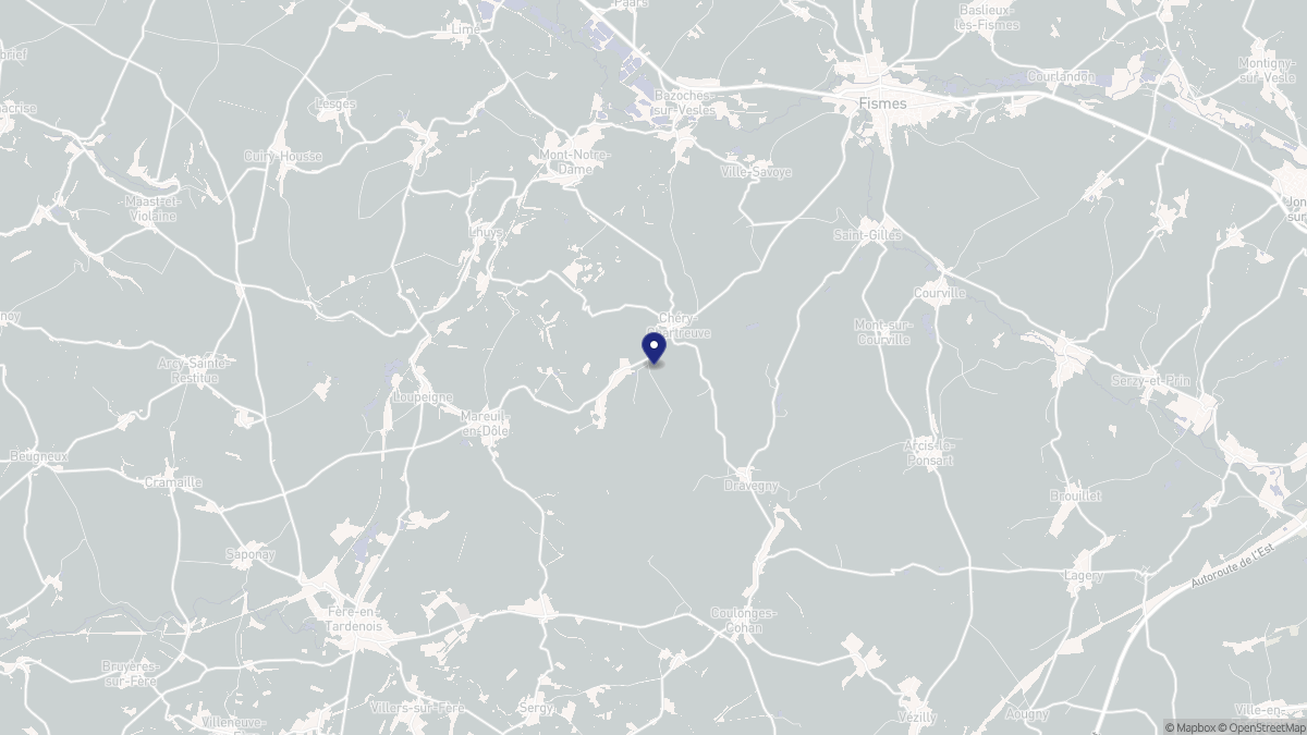 Aperçu cartographique de Chéry-Chartreuve, centré sur la commune