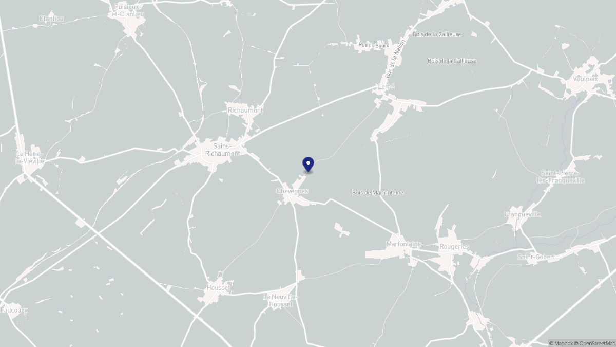 Aperçu cartographique de Chevennes, centré sur la commune