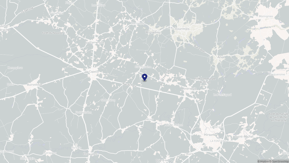 Aperçu cartographique de Clairfontaine, centré sur la commune
