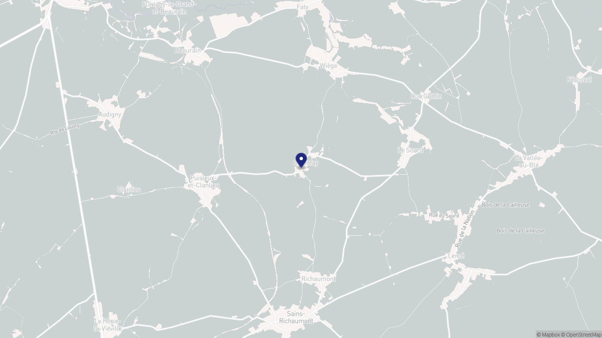 Aperçu cartographique de Colonfay, centré sur la commune