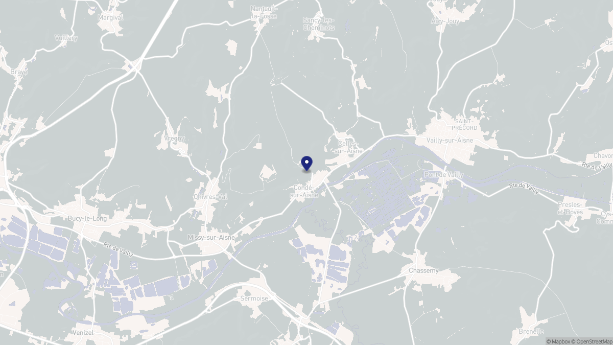 Aperçu cartographique de Condé-sur-Aisne, centré sur la commune