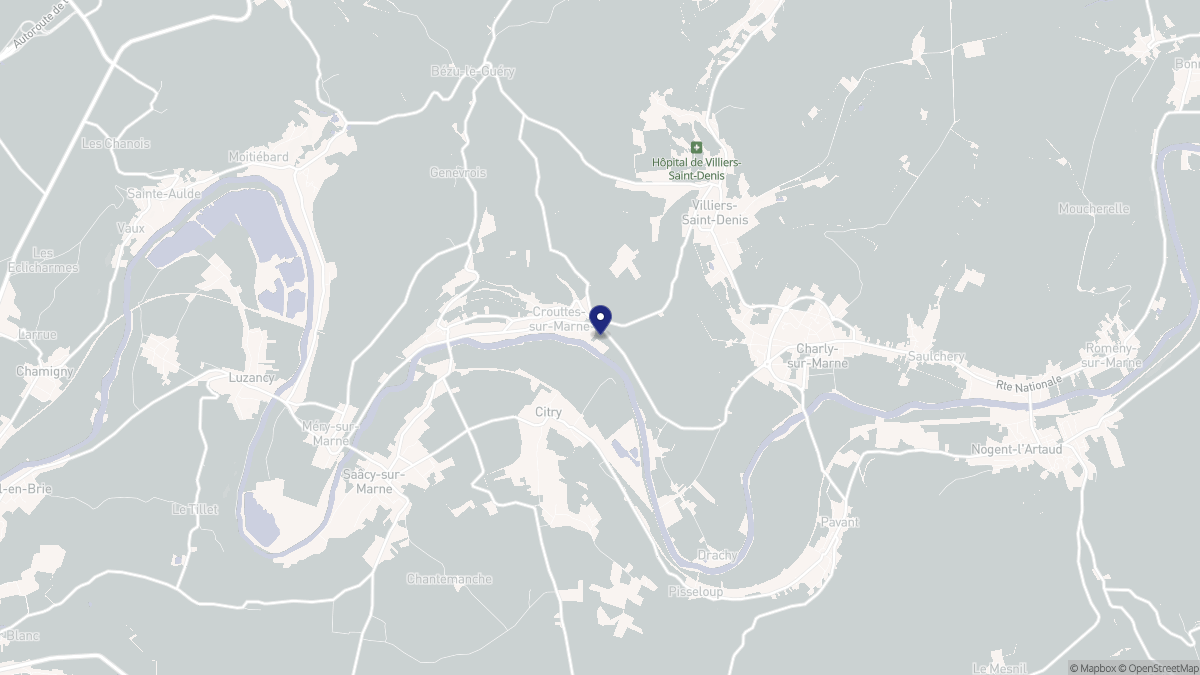 Aperçu cartographique de Crouttes-sur-Marne, centré sur la commune