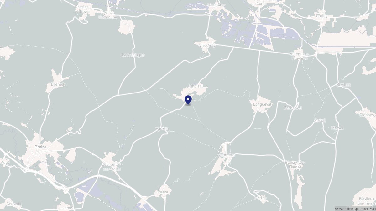 Aperçu cartographique de Dhuizel, centré sur la commune
