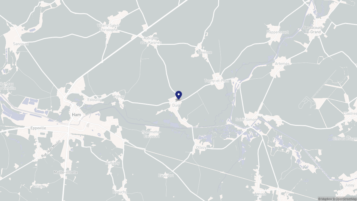 Aperçu cartographique de Dury, centré sur la commune