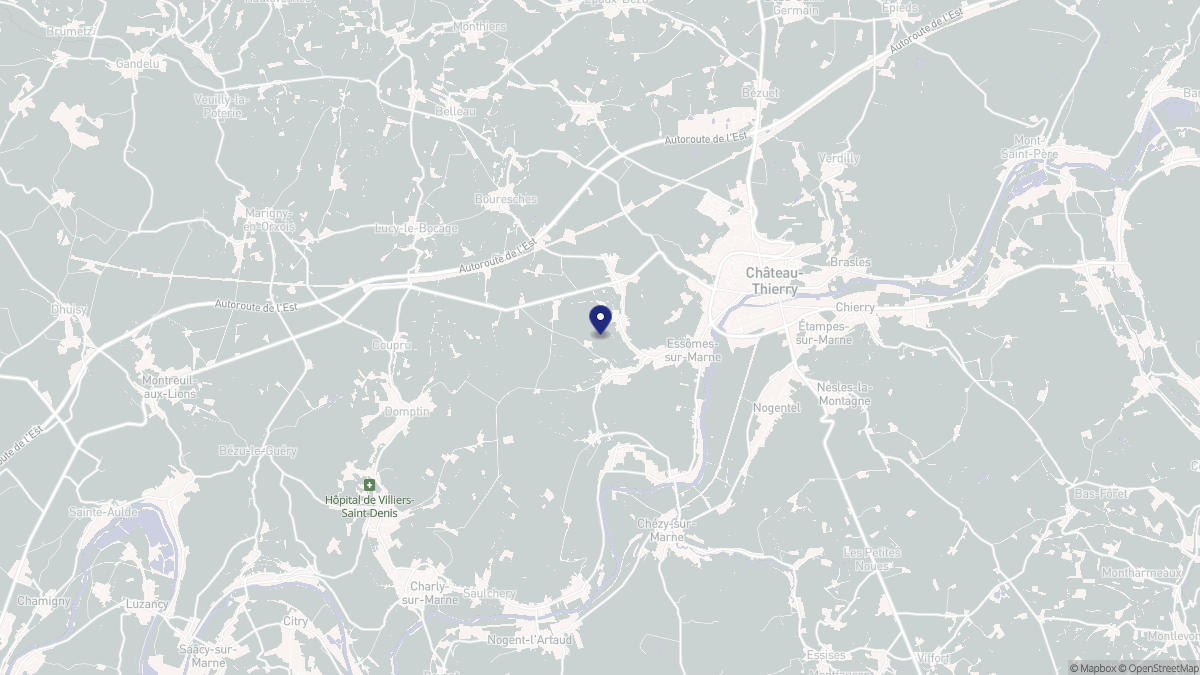 Aperçu cartographique de Essômes-sur-Marne, centré sur la commune
