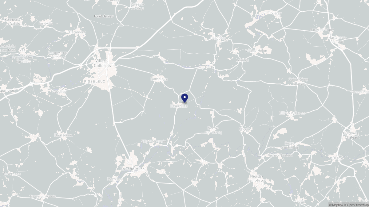 Aperçu cartographique de Faverolles, centré sur la commune