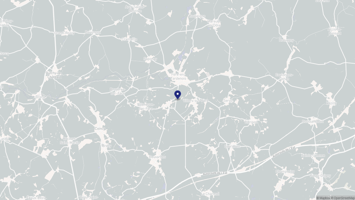 Aperçu cartographique de Fère-en-Tardenois, centré sur la commune