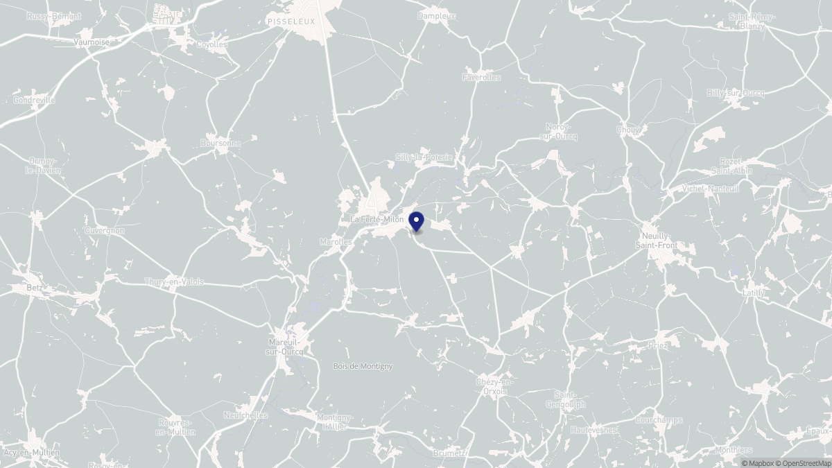 Aperçu cartographique de La Ferté-Milon, centré sur la commune