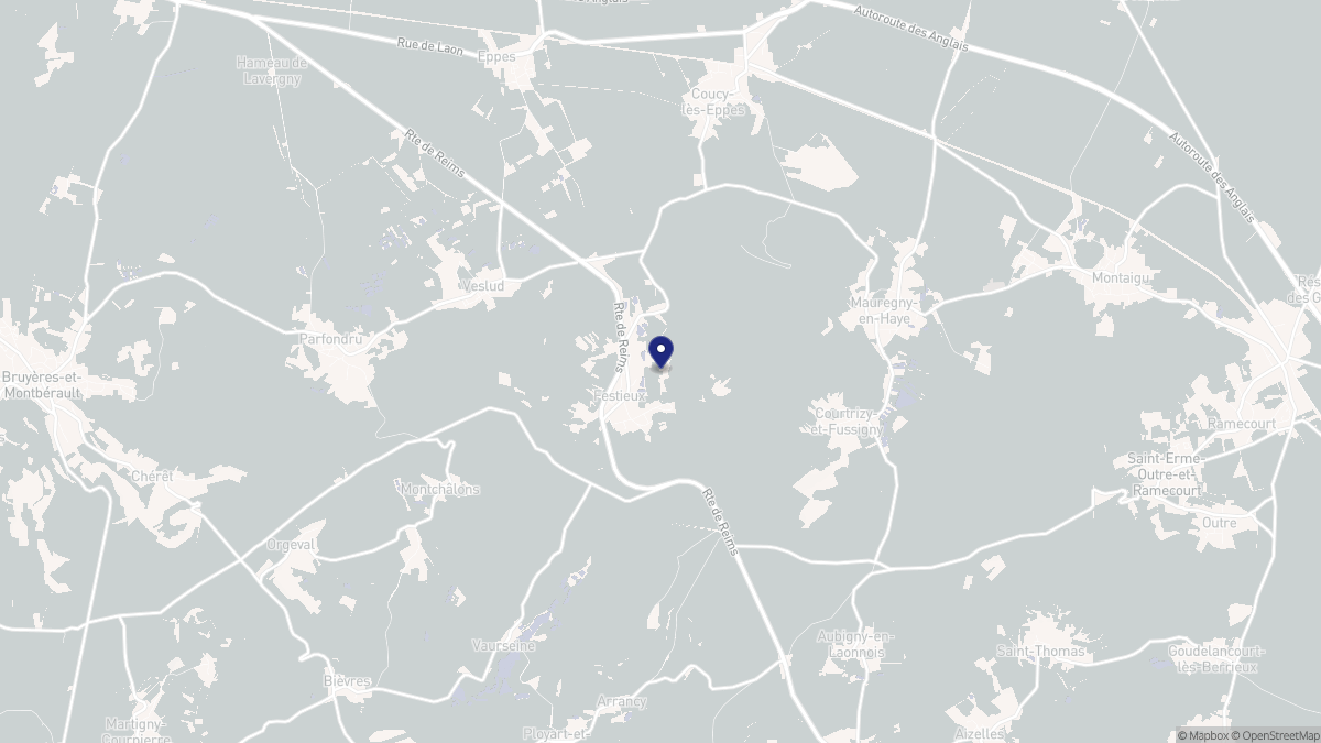 Aperçu cartographique de Festieux, centré sur la commune
