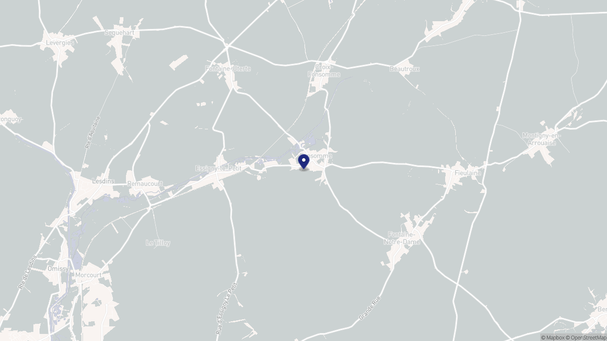 Aperçu cartographique de Fonsomme, centré sur la commune