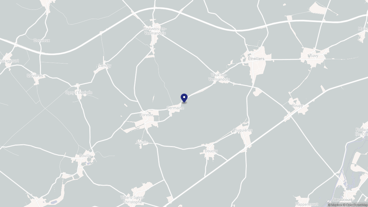 Aperçu cartographique de Germaine, centré sur la commune