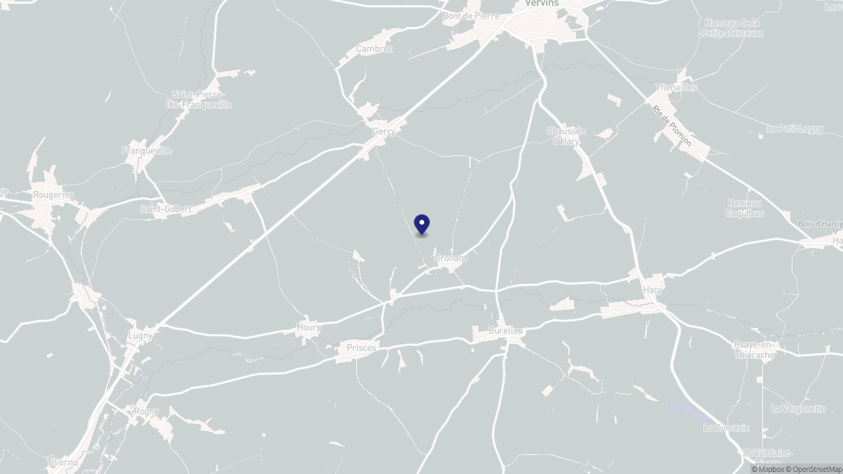 Aperçu cartographique de Gronard, centré sur la commune