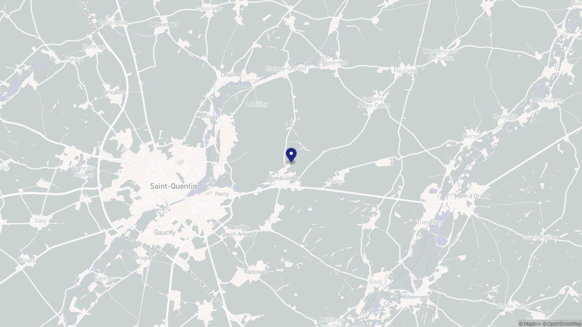 Aperçu cartographique de Homblières, centré sur la commune