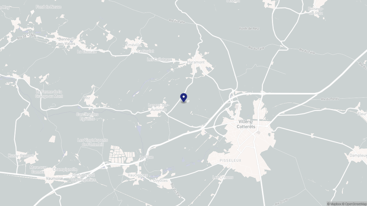 Aperçu cartographique de Largny-sur-Automne, centré sur la commune