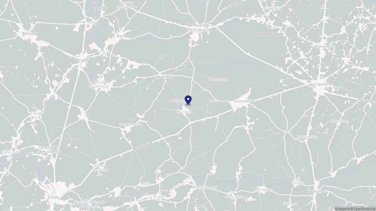 Aperçu cartographique de Leschelle, centré sur la commune
