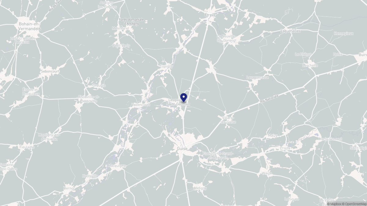 Aperçu cartographique de Lesquielles-Saint-Germain, centré sur la commune