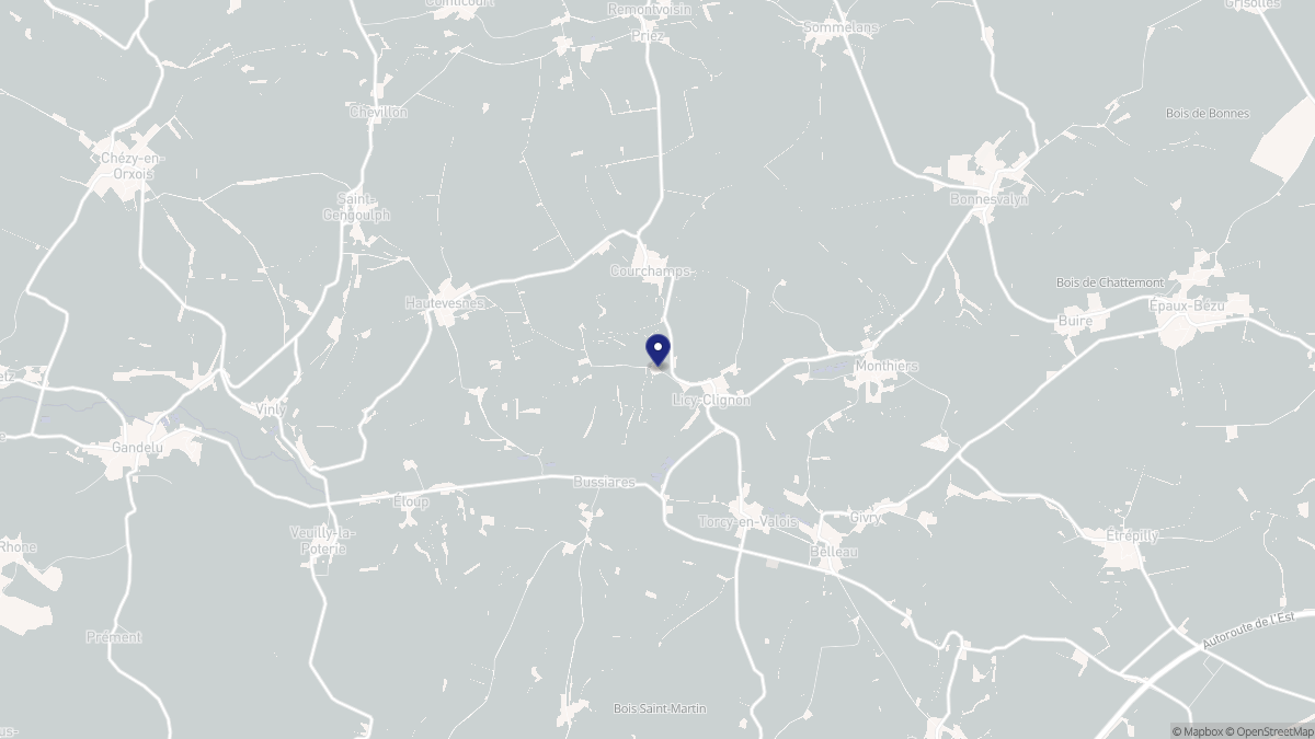 Aperçu cartographique de Licy-Clignon, centré sur la commune