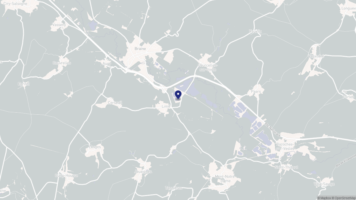 Aperçu cartographique de Limé, centré sur la commune