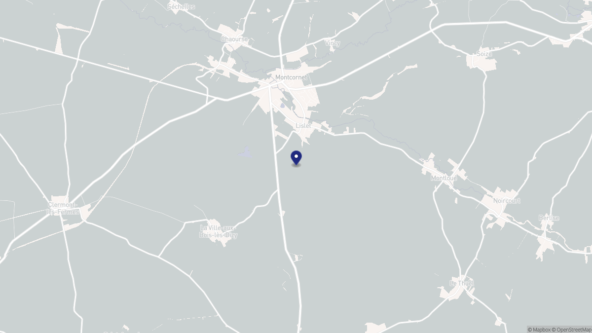 Aperçu cartographique de Lislet, centré sur la commune