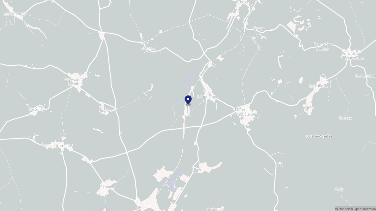 Aperçu cartographique de Loupeigne, centré sur la commune