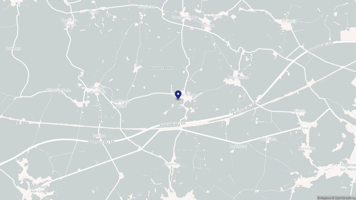 Aperçu cartographique de Lucy-le-Bocage, centré sur la commune