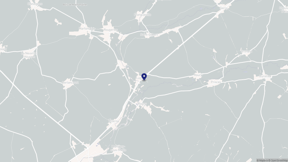 Aperçu cartographique de Lugny, centré sur la commune
