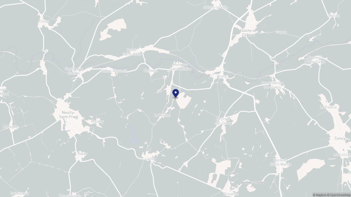 Aperçu cartographique de Montgru-Saint-Hilaire, centré sur la commune