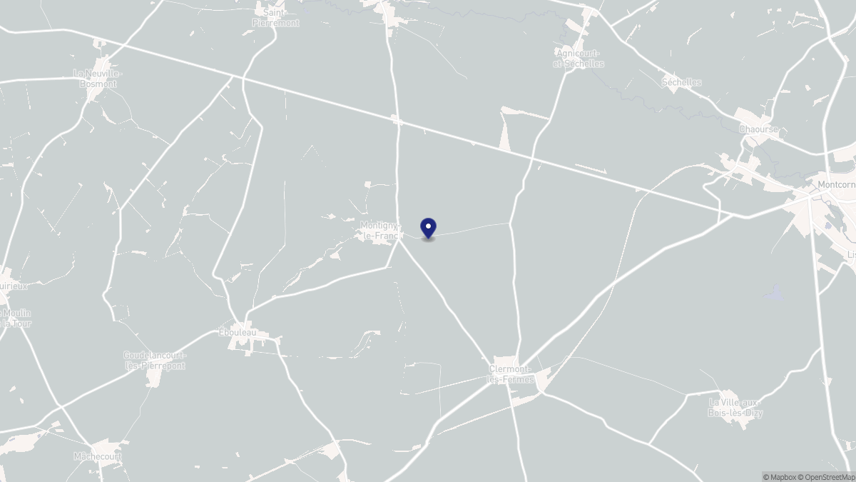 Aperçu cartographique de Montigny-le-Franc, centré sur la commune