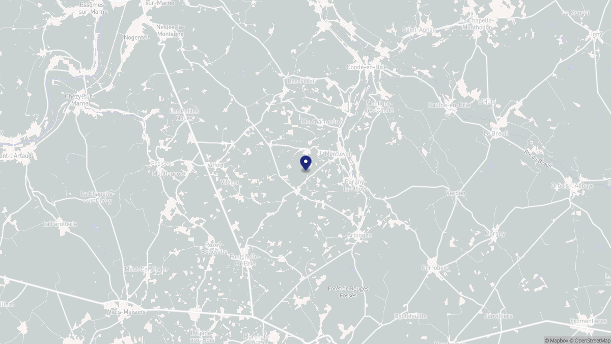 Aperçu cartographique de Montlevon, centré sur la commune