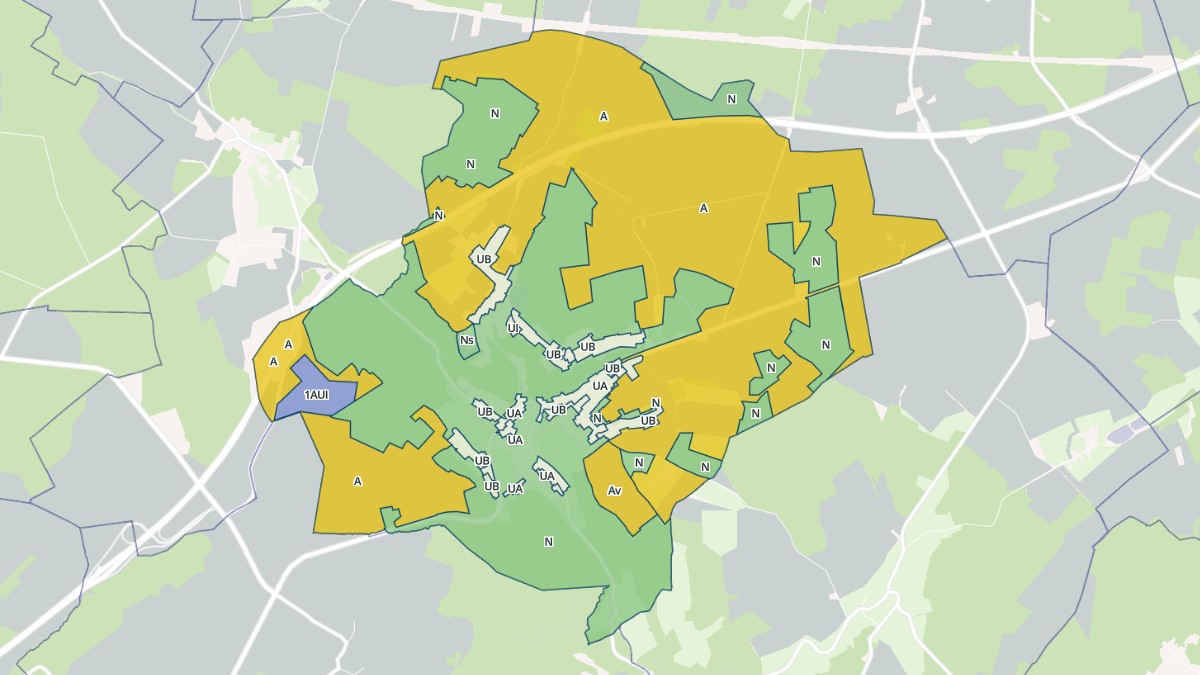 Aperçu cartographique de Montreuil-aux-Lions, centré sur la commune