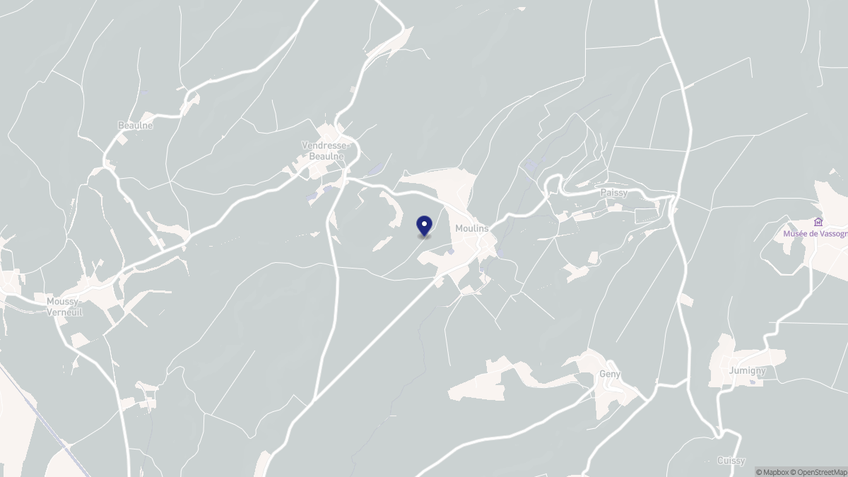 Aperçu cartographique de Moulins, centré sur la commune