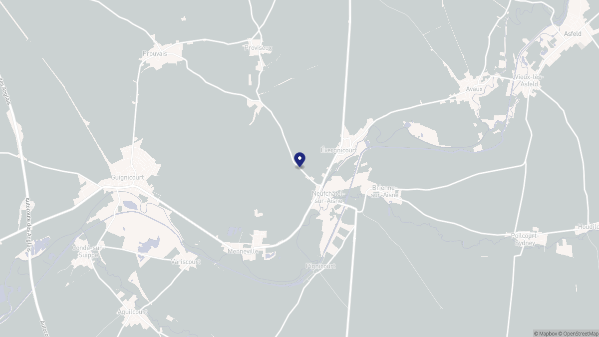Aperçu cartographique de Neufchâtel-sur-Aisne, centré sur la commune