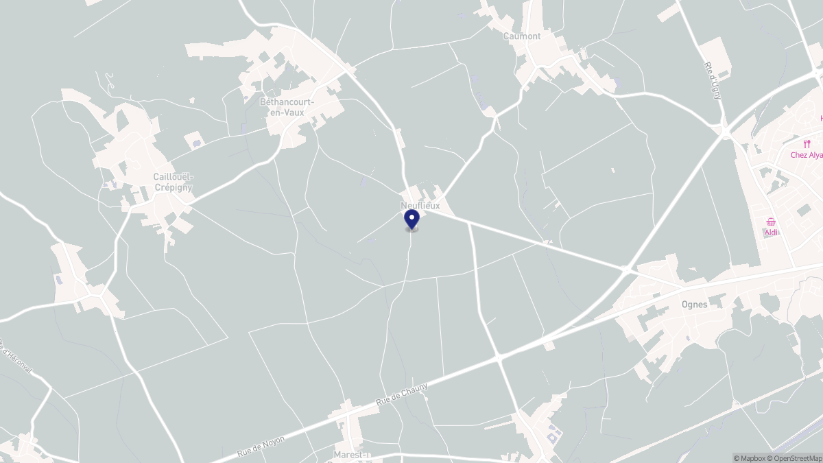 Aperçu cartographique de Neuflieux, centré sur la commune