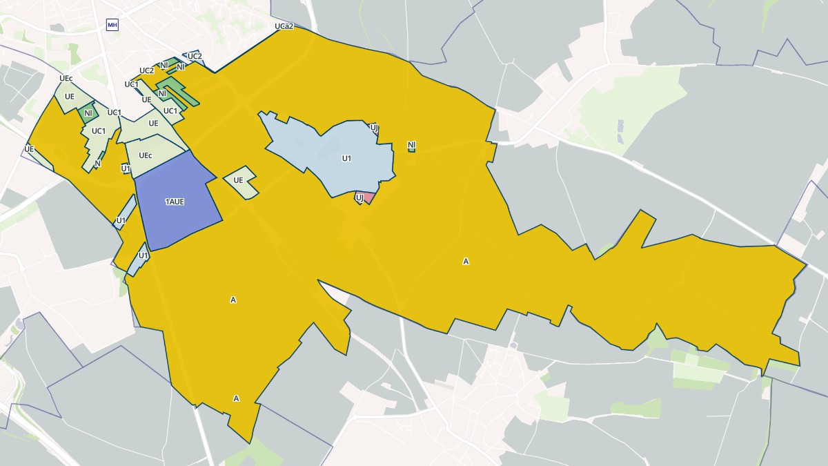 Aperçu cartographique de Neuville-Saint-Amand, centré sur la commune