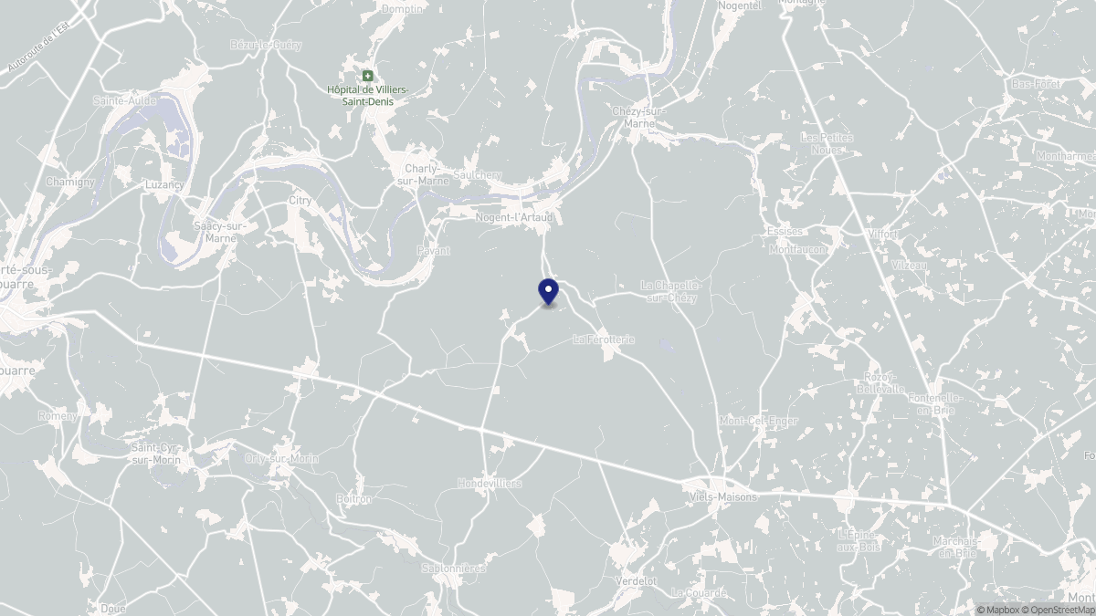 Aperçu cartographique de Nogent-l'Artaud, centré sur la commune