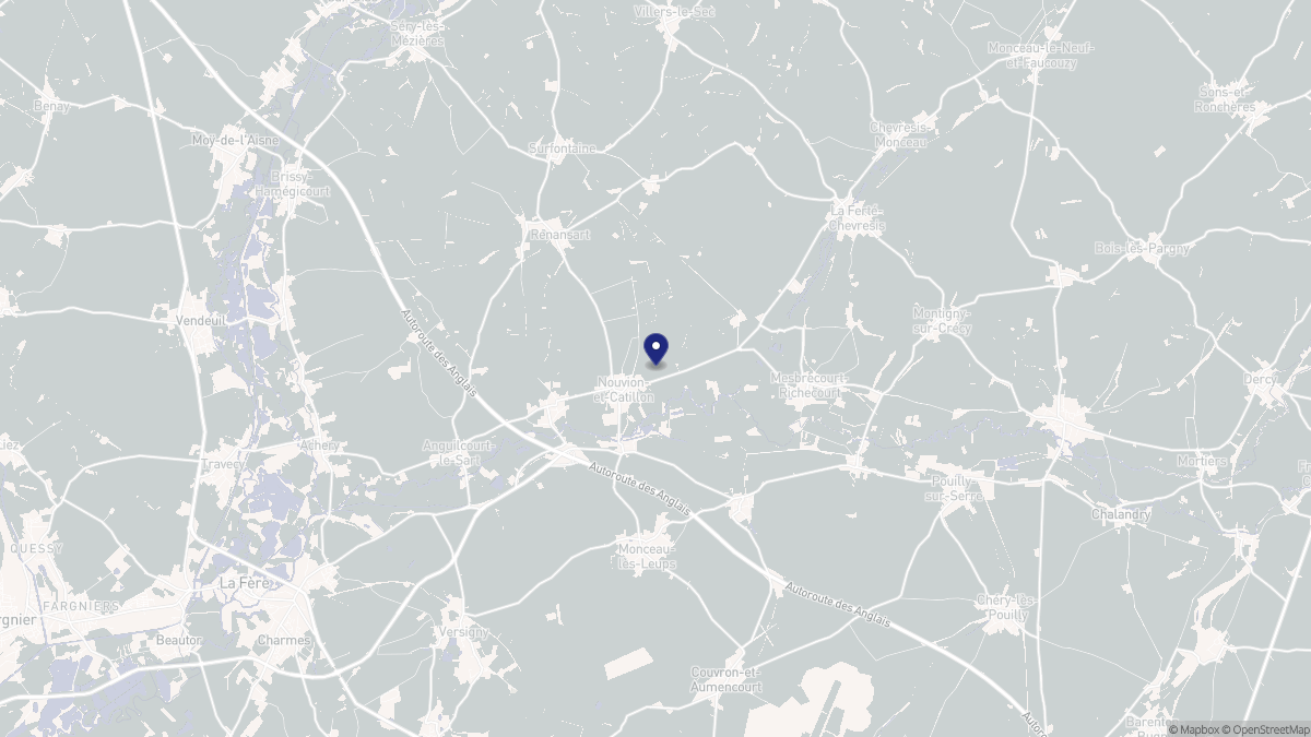 Aperçu cartographique de Nouvion-et-Catillon, centré sur la commune