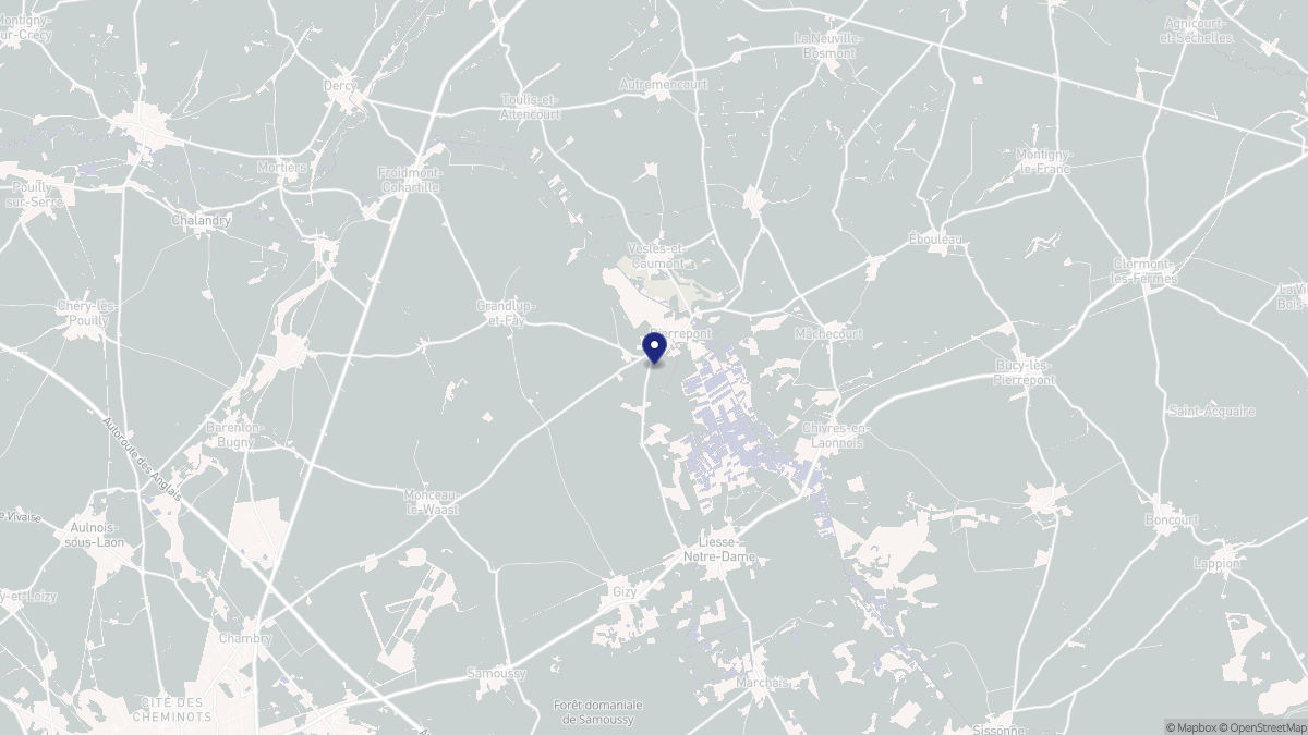 Aperçu cartographique de Pierrepont, centré sur la commune