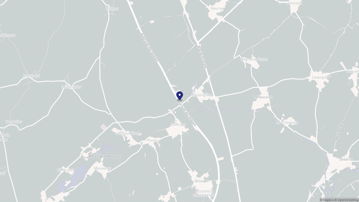 Aperçu cartographique de Pontruet, centré sur la commune