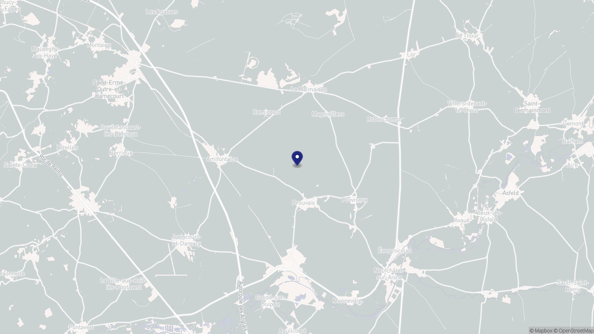 Aperçu cartographique de Prouvais, centré sur la commune