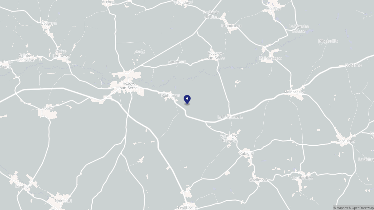 Aperçu cartographique de Raillimont, centré sur la commune