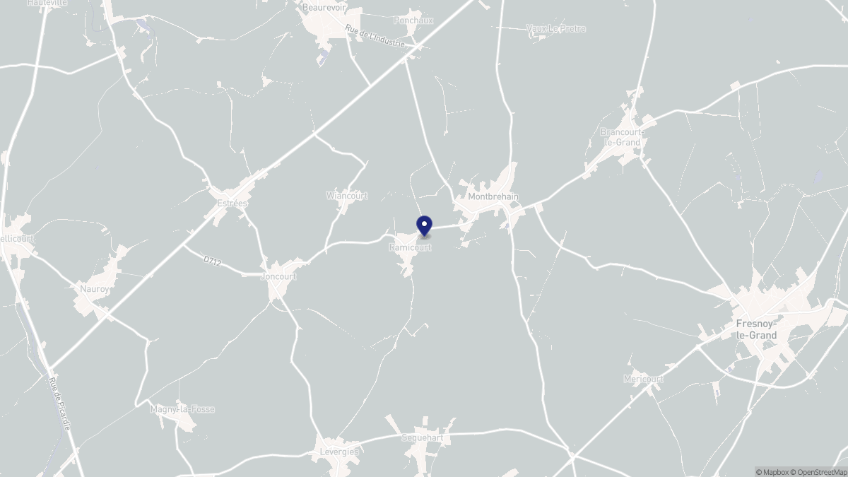 Aperçu cartographique de Ramicourt, centré sur la commune