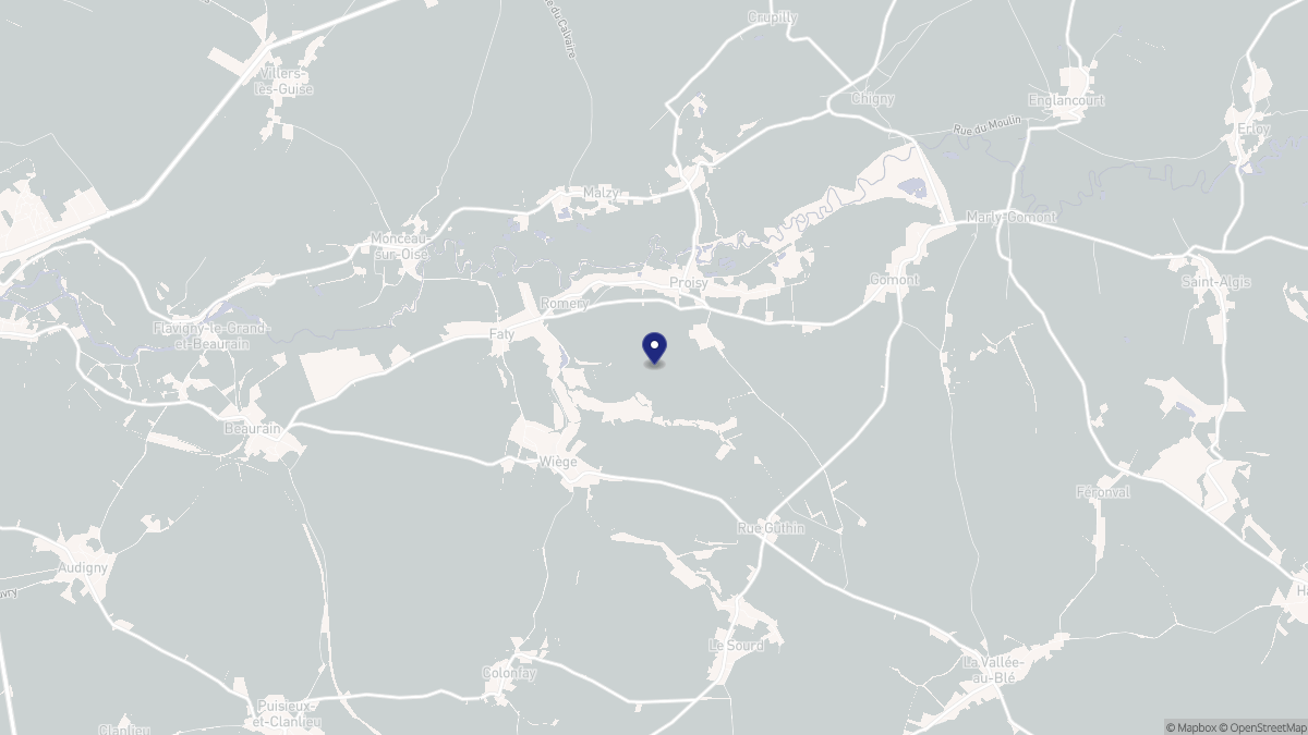Aperçu cartographique de Romery, centré sur la commune