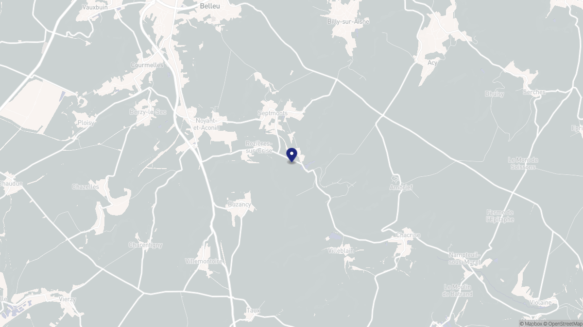Aperçu cartographique de Rozières-sur-Crise, centré sur la commune