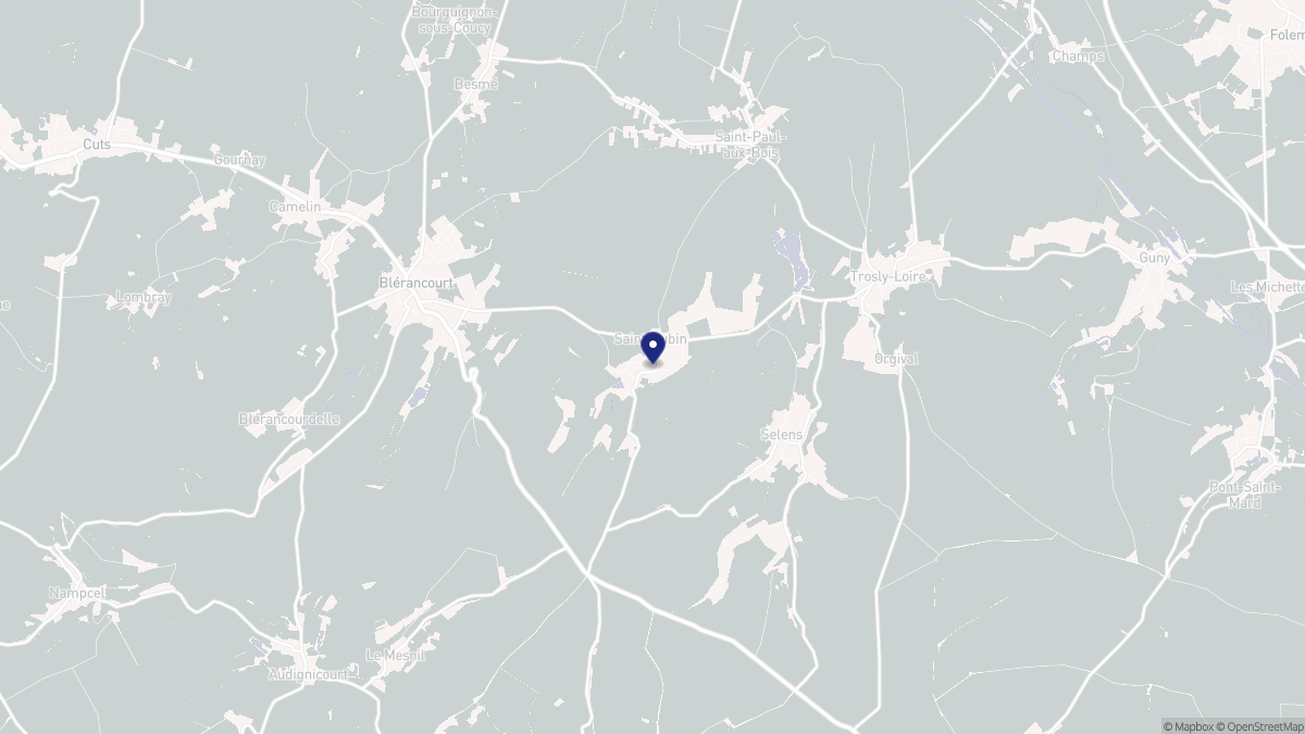 Aperçu cartographique de Saint-Aubin, centré sur la commune
