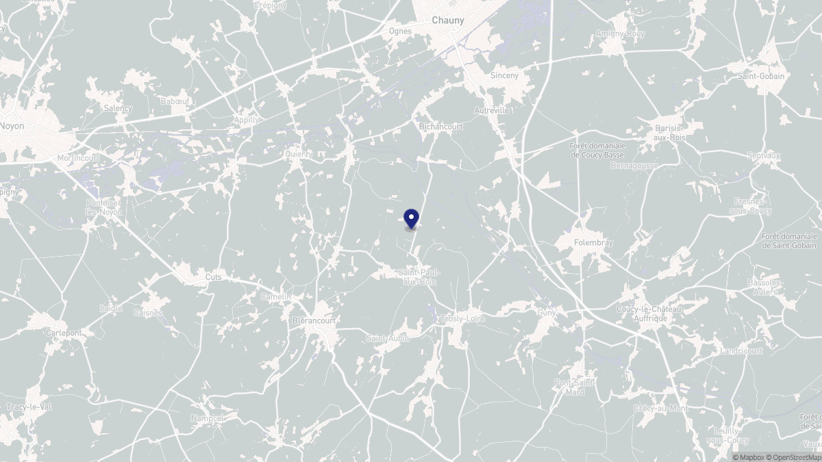 Aperçu cartographique de Saint-Paul-aux-Bois, centré sur la commune